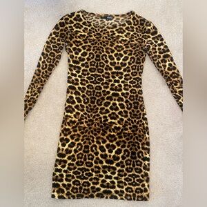 Lulu's Wild Leopard Long Sleeve Dress